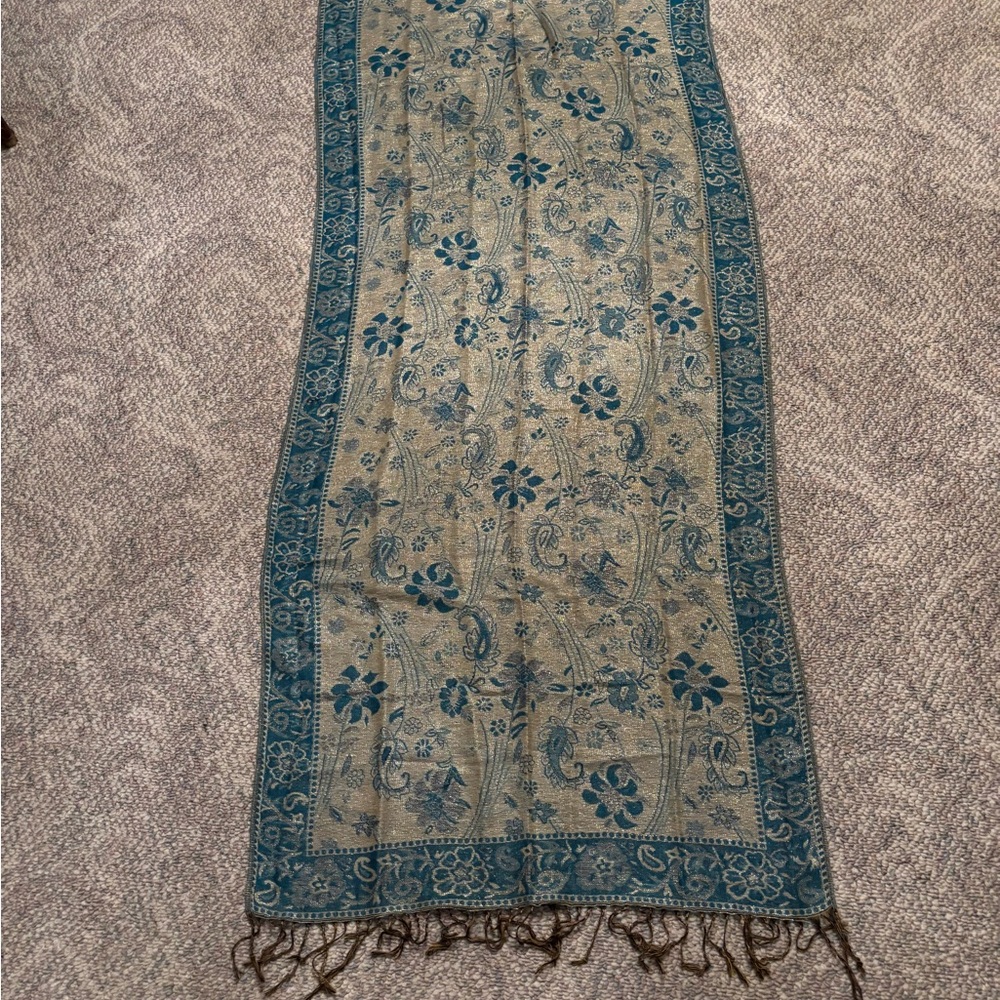 Pashmina Two-Toned Shawl/Scarf With Fringe